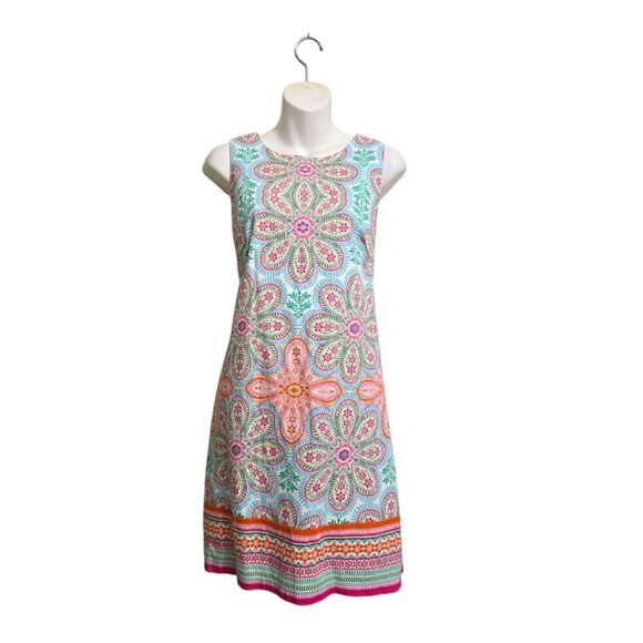 London Times Floral Sleeveless A-Line Mini Shift Dress Sz 14 - Picture 1 of 7